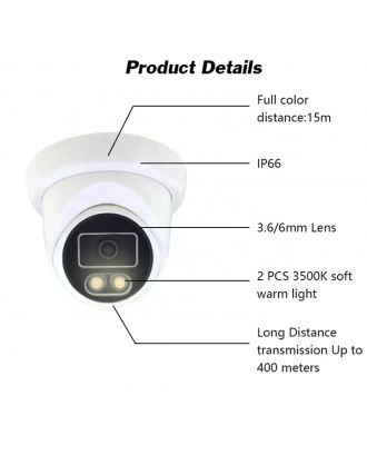 New style 2MP HD 1080P Warm Light 15m Full Color Indoor Outdoor AHD Analog Camera