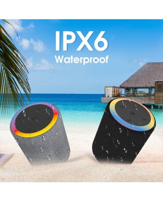 wholesale portable IPX6 waterproof cheapest blue tooth round speaker oem battery powered speaker waterproof RGB speaker